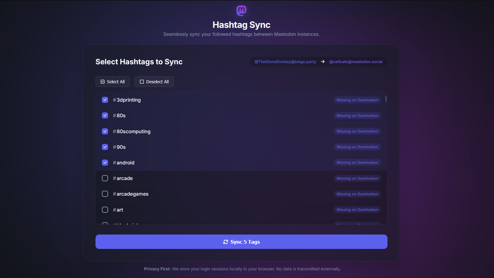Mastodon Hashtag Sync